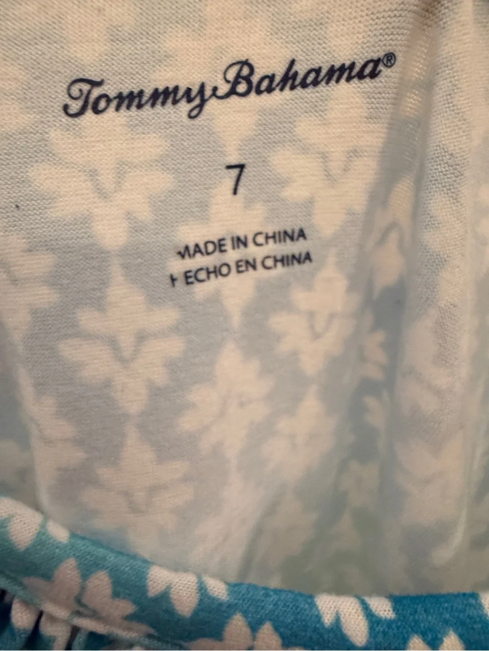 Tommy Bahama Girls Blue & Mint Green Floral Print Sundress